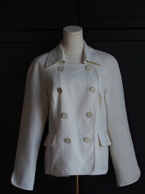 Talbots | Vintage Late 90s Waffle Textured Double-Breasted Blazer